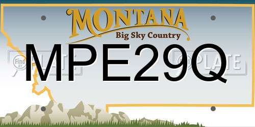 MPE29Q Montana License Plate
