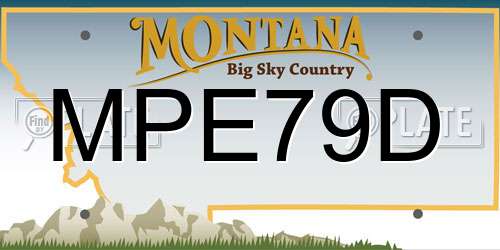 MPE79D Montana License Plate