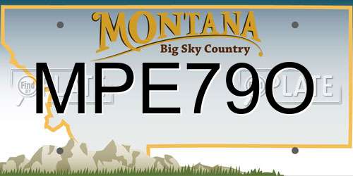 MPE79O Montana License Plate