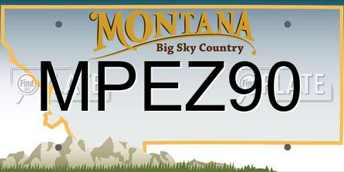 MPEZ90 Montana License Plate