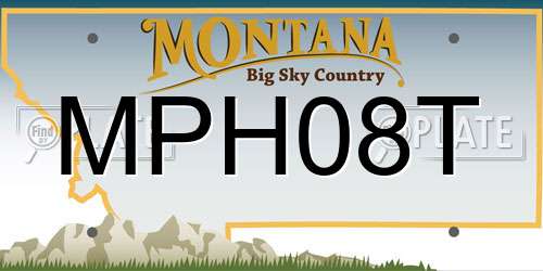 MPH08T Montana License Plate