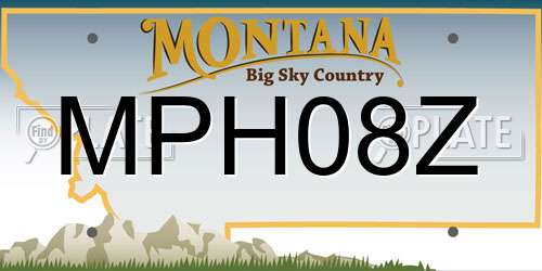 MPH08Z Montana License Plate