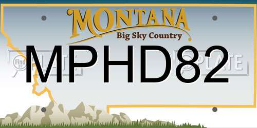 MPHD82 Montana License Plate