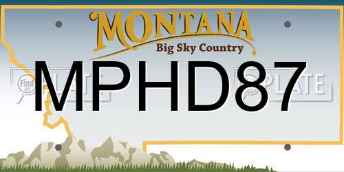MPHD87 Montana License Plate