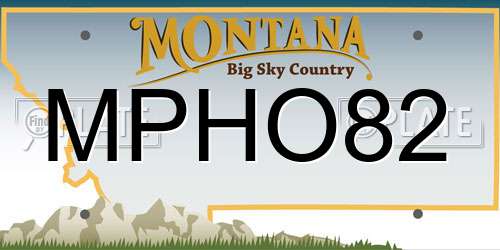 MPHO82 Montana License Plate