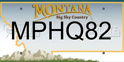 MPHQ82 Montana License Plate
