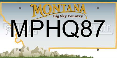 MPHQ87 Montana License Plate