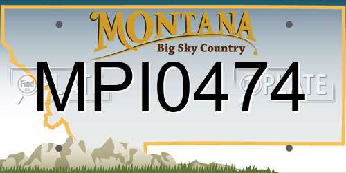 MPI0474 Montana License Plate