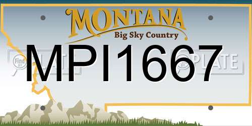 MPI1667 Montana License Plate
