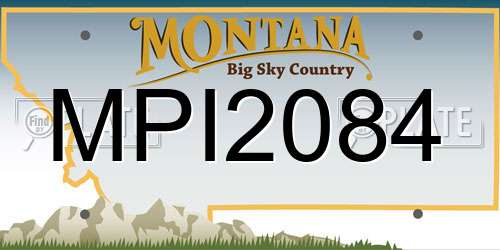MPI2084 Montana License Plate