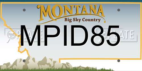 MPID85 Montana License Plate