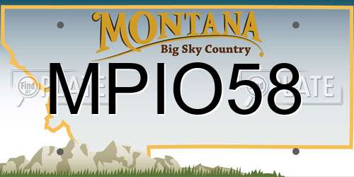 MPIO58 Montana License Plate