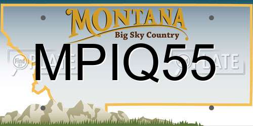 MPIQ55 Montana License Plate