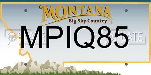 MPIQ85 Montana License Plate