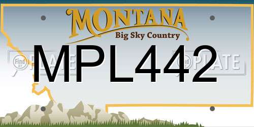 MPL442 Montana License Plate