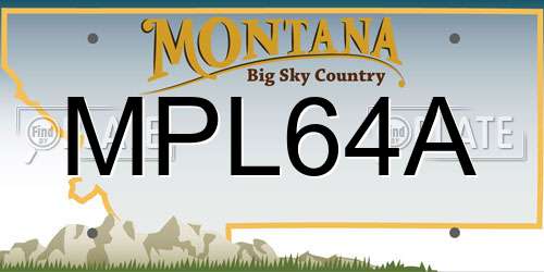 MPL64A Montana License Plate