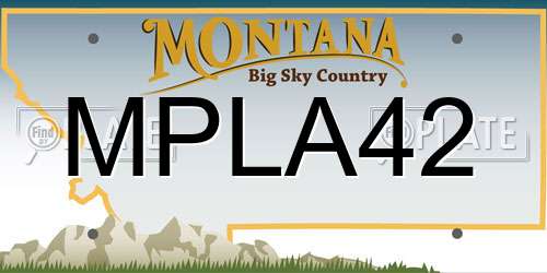 MPLA42 Montana License Plate