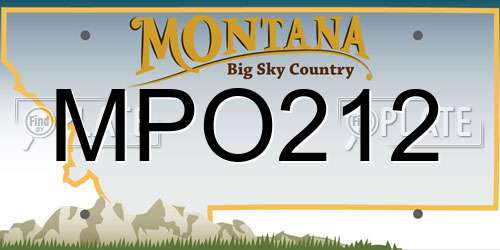 MPO212 Montana License Plate