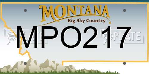 MPO217 Montana License Plate