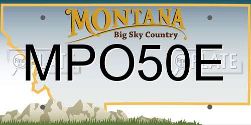 MPO50E Montana License Plate