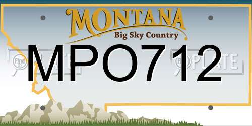 MPO712 Montana License Plate