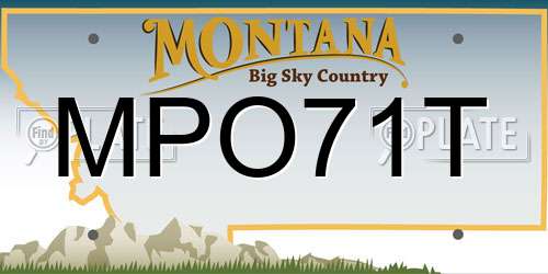 MPO71T Montana License Plate