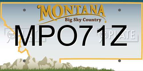 MPO71Z Montana License Plate