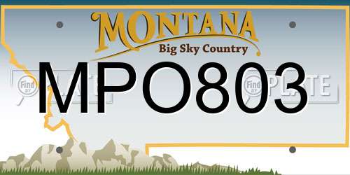 MPO803 Montana License Plate