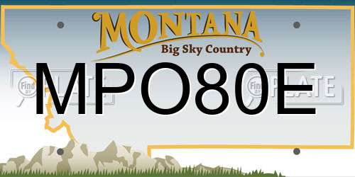 MPO80E Montana License Plate