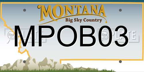 MPOB03 Montana License Plate