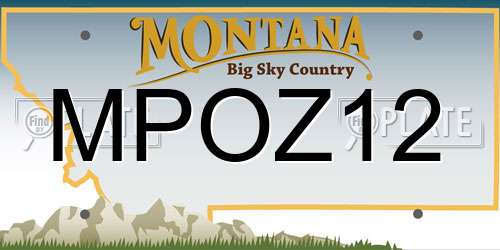 MPOZ12 Montana License Plate