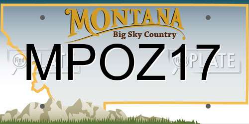MPOZ17 Montana License Plate