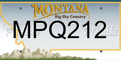 MPQ212 Montana License Plate