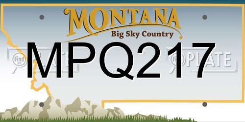 MPQ217 Montana License Plate