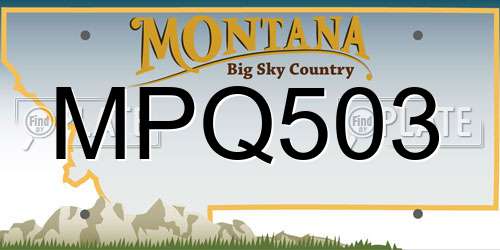 MPQ503 Montana License Plate