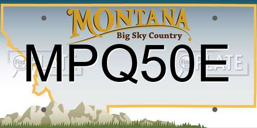 MPQ50E Montana License Plate