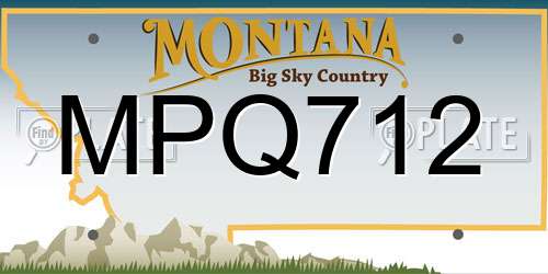 MPQ712 Montana License Plate