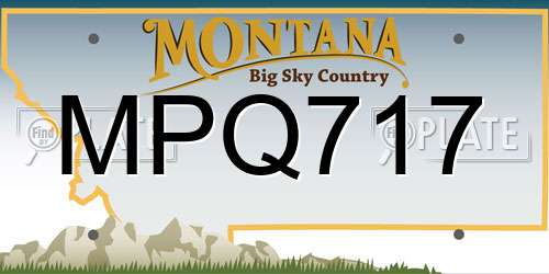 MPQ717 Montana License Plate