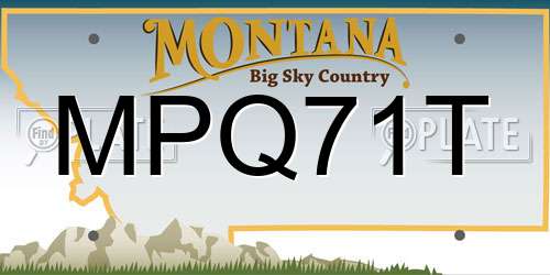 MPQ71T Montana License Plate