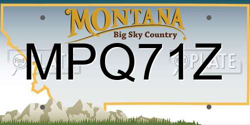MPQ71Z Montana License Plate