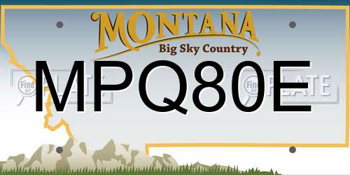 MPQ80E Montana License Plate