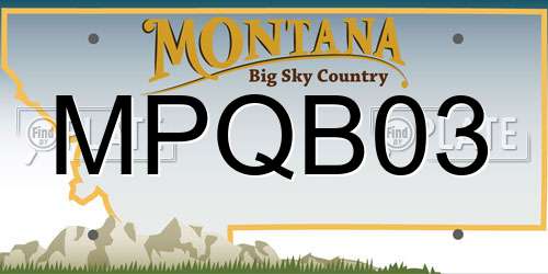 MPQB03 Montana License Plate