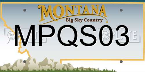 MPQS03 Montana License Plate
