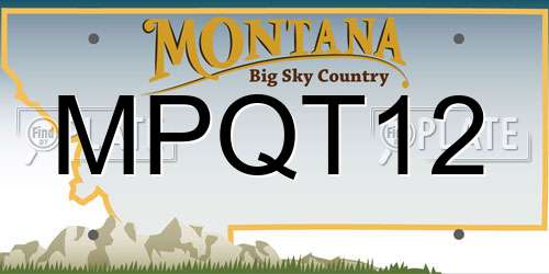 MPQT12 Montana License Plate