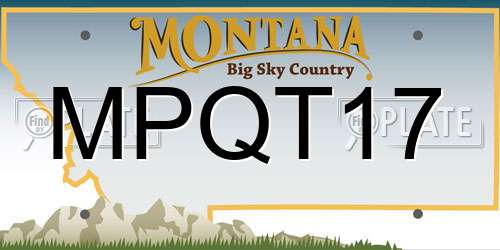 MPQT17 Montana License Plate