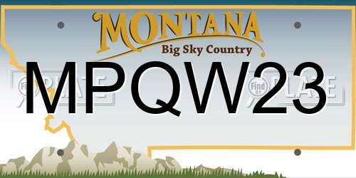 MPQW23 Montana License Plate