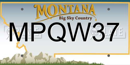 MPQW37 Montana License Plate
