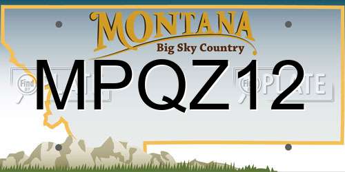 MPQZ12 Montana License Plate