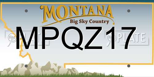 MPQZ17 Montana License Plate