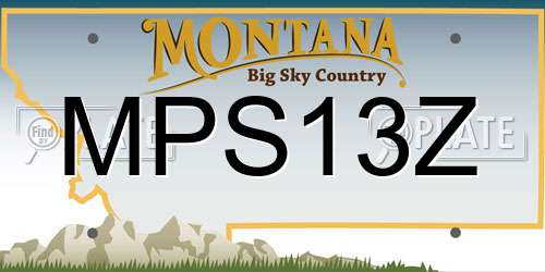 MPS13Z Montana License Plate